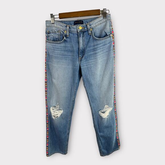 Ramy Brook Womens size 26 Rosie Distressed Boyfriend Embroidered Jeans - Picture 2 of 11